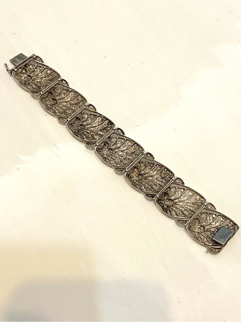 Vintage 835 Silver Spun Silver Chunky Bracelet - Picture 7 of 12